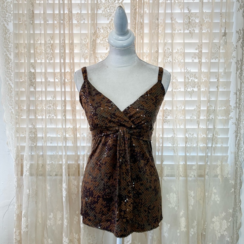 INC International Concepts Sequin Camisole in Brown